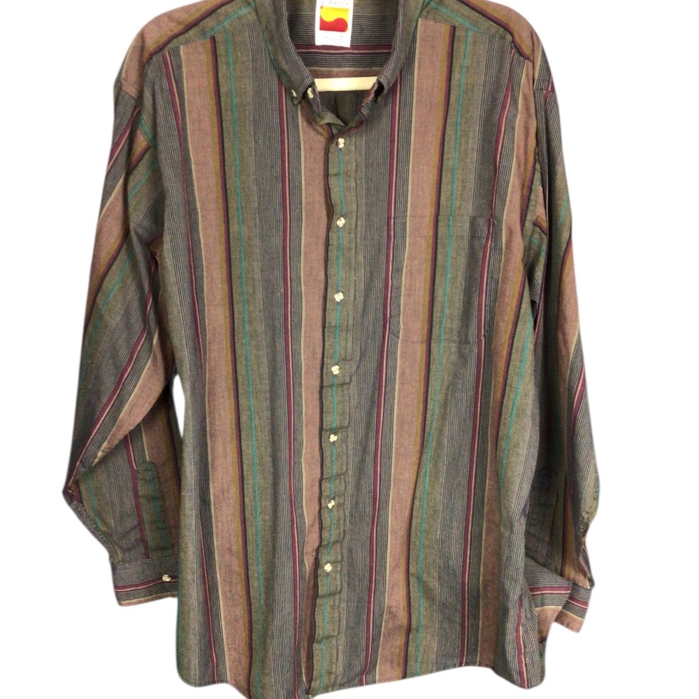 Vintage Career Club Striped Multicolor Men's Shirt XL